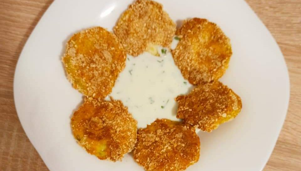 Dovlecel pane cu sos de usturoi baby friendly