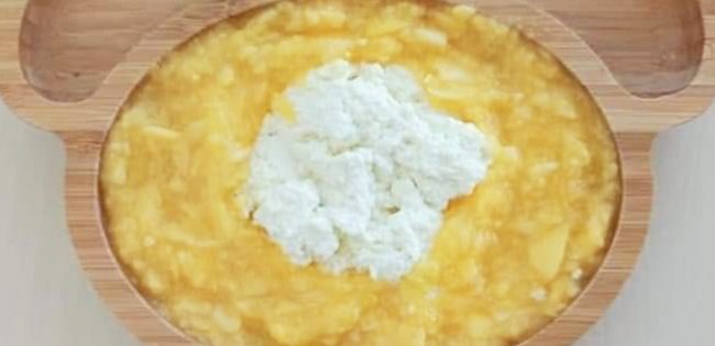 Piure de mango cu branza de casa