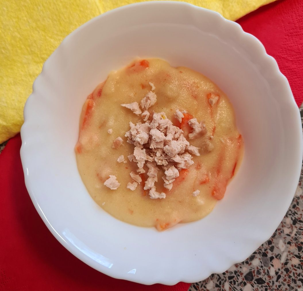 Gris cu legume si carne de curcan