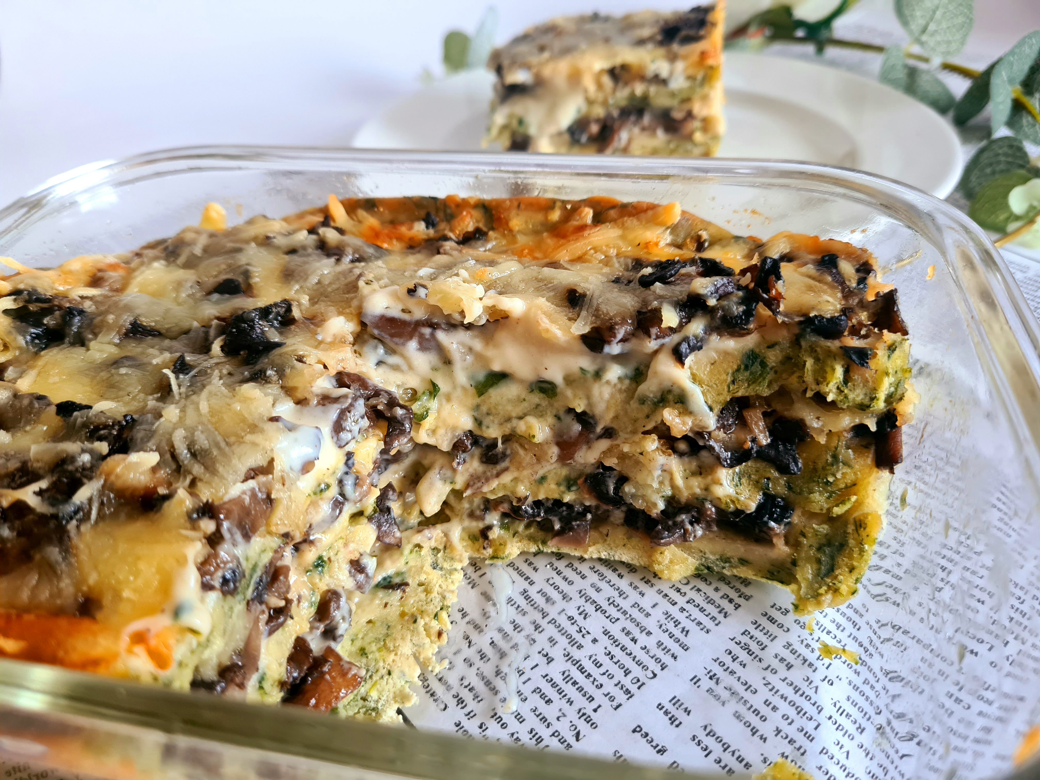 Lasagna verde cu ciuperci