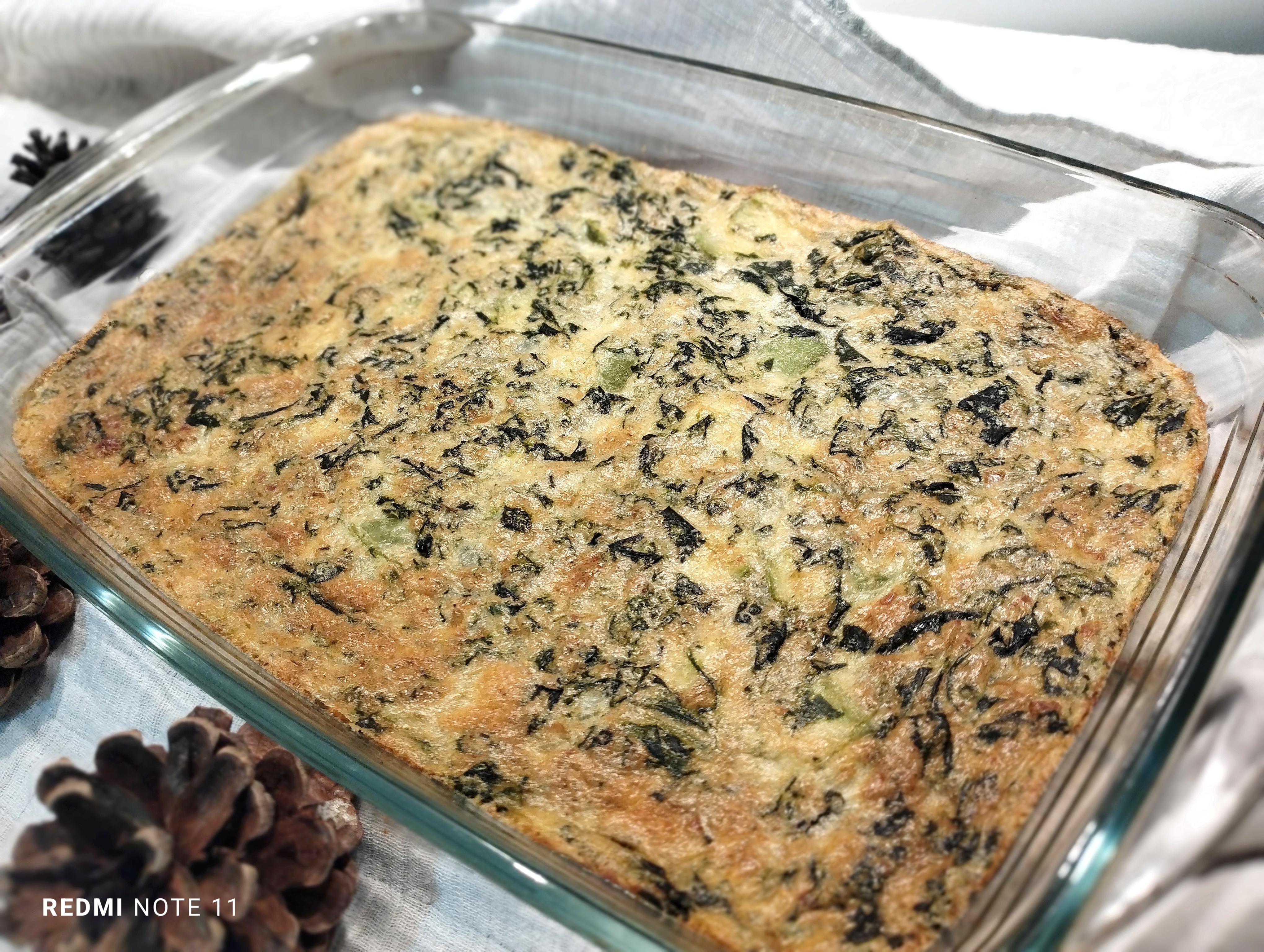 Soufle de spanac, dovlecel si branza cottage