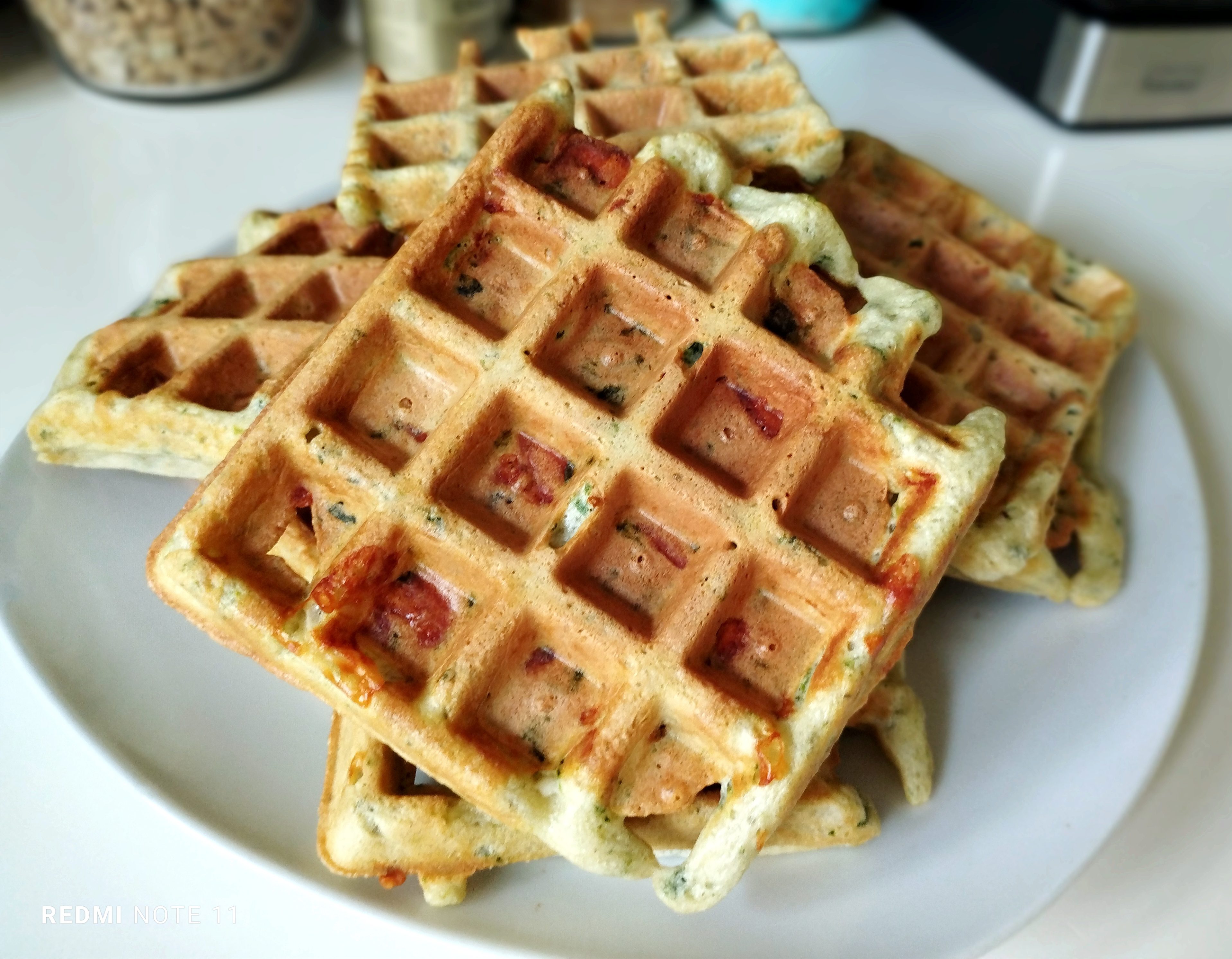 Gofre cu spanac si cascaval