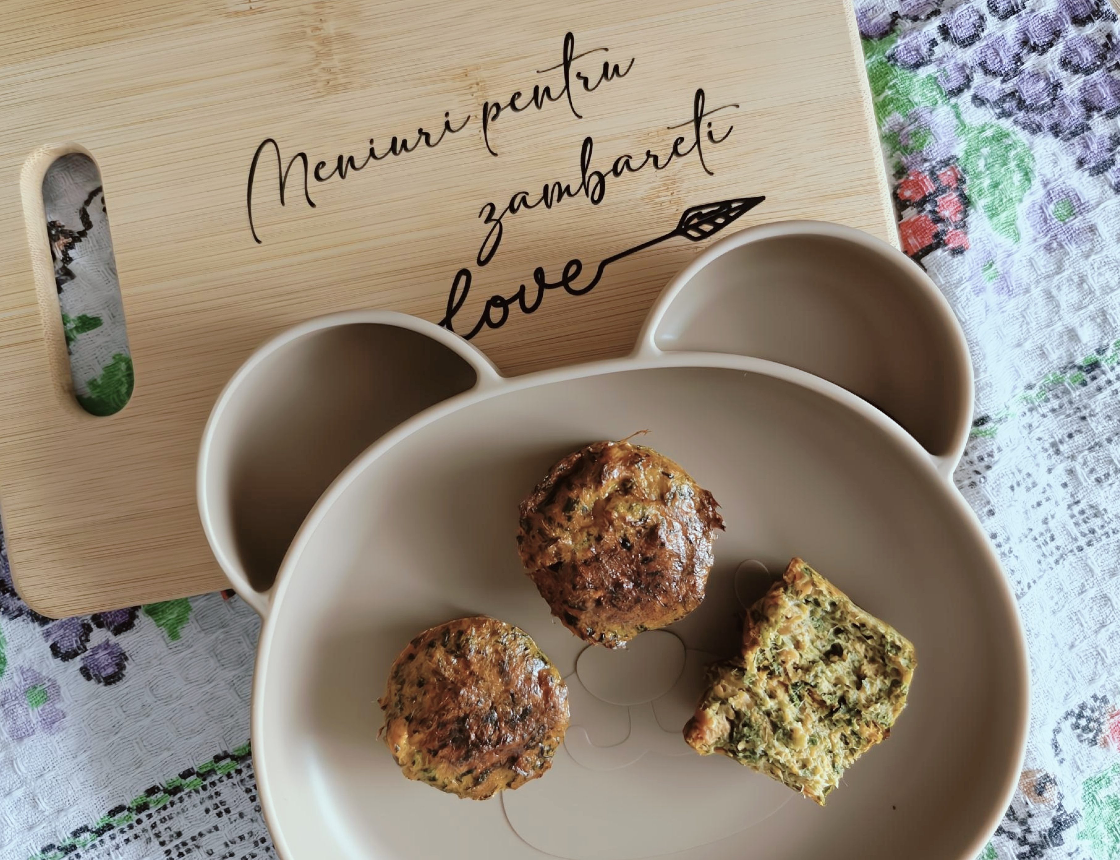 Mini briose de spanac cu cartof dulce – BLW 7 luni+