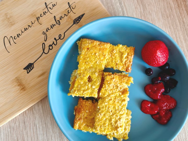 Budinca de ovaz la Air Fryer pentru bebe 7 luni – reteta BLW simpla si rapida